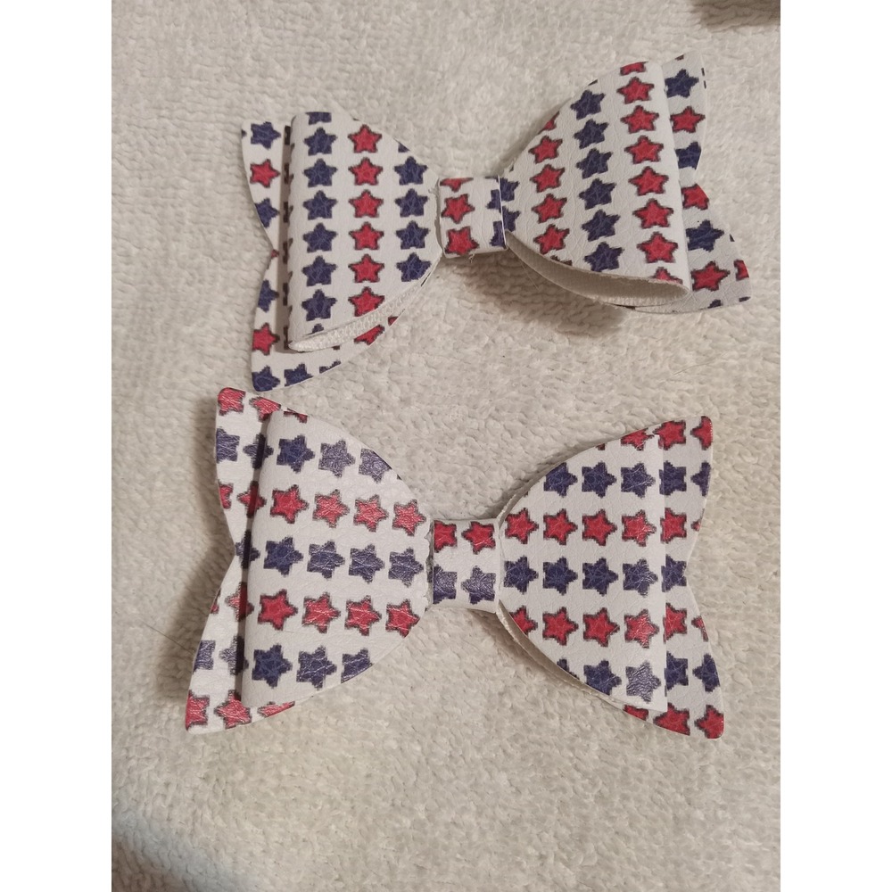 Red White Blue Star Hair Bows Patriotic‎ 4th of July Hair Accessories Set